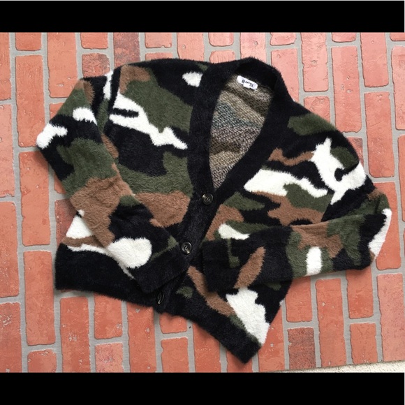 Bb Dakota Sweaters | Bb Dakota Camo Cardigan | Color: Black/Green | Size: S | Pysz's Closet